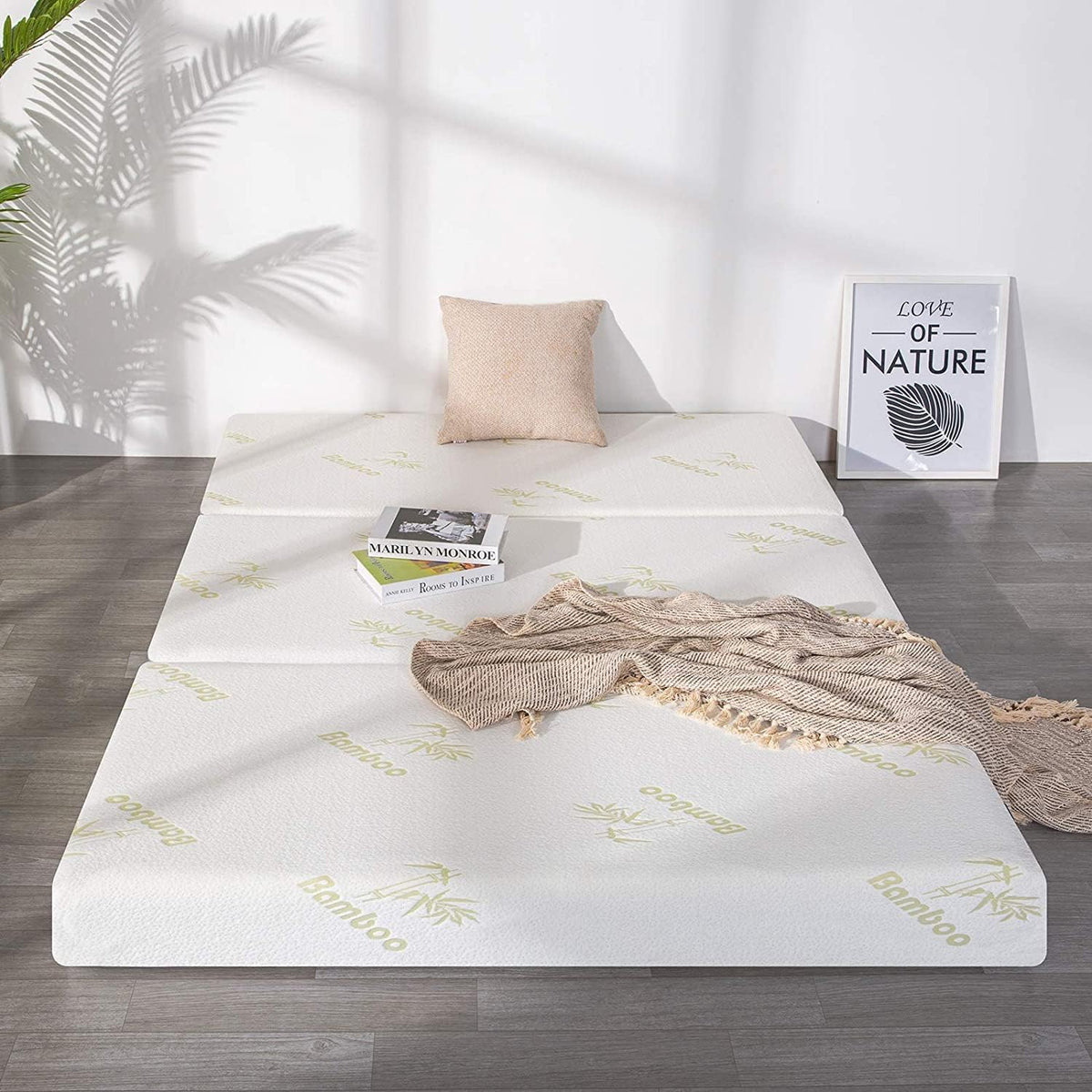 6 Inch Trifold Memory Foam Queen Mattress Q13052