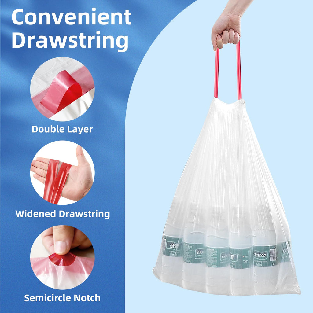 13.2 Gallon Tall Kitchen Drawstring Trash Bags, 200 Count Unscented Leak Proof A919484