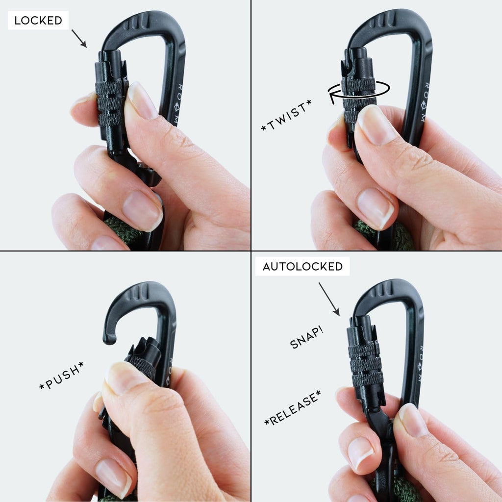 Climbing Rope Leash with Autolocking Carabiner, 6ft A594379