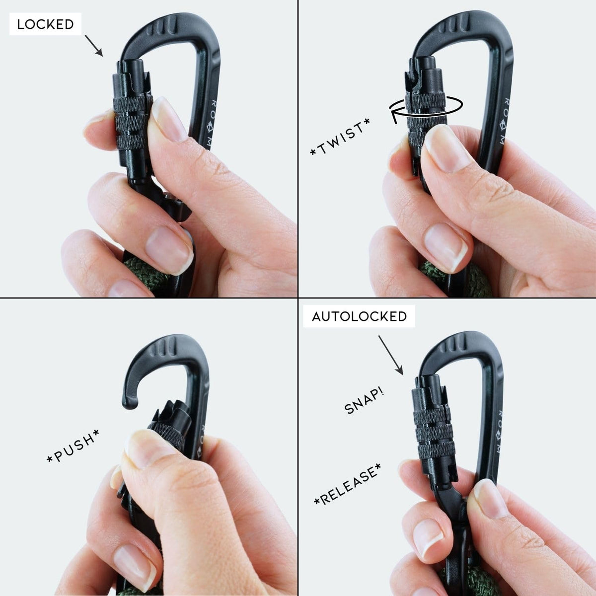 Climbing Rope Leash with Autolocking Carabiner, 6ft A594379