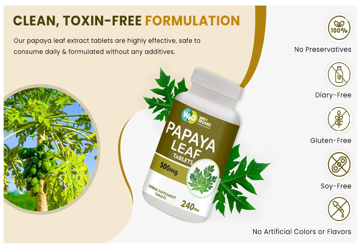 Papaya Leaf Extract 500 mg 240 Capsules M19415