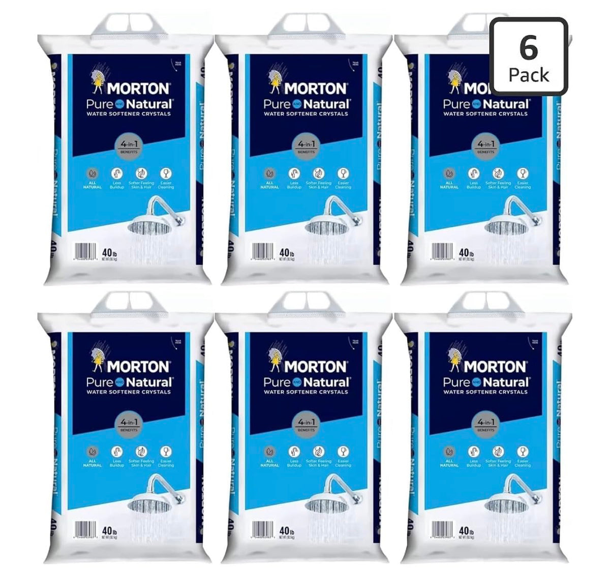 Pure and Natural Water Softener Crystals 40 lb 6 Packs A970
