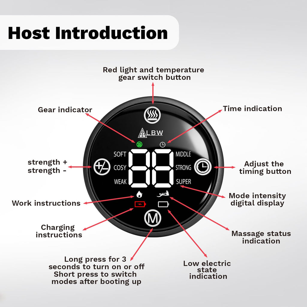 Cordless Heated Foot Massager Wrap with Red Light V90772
