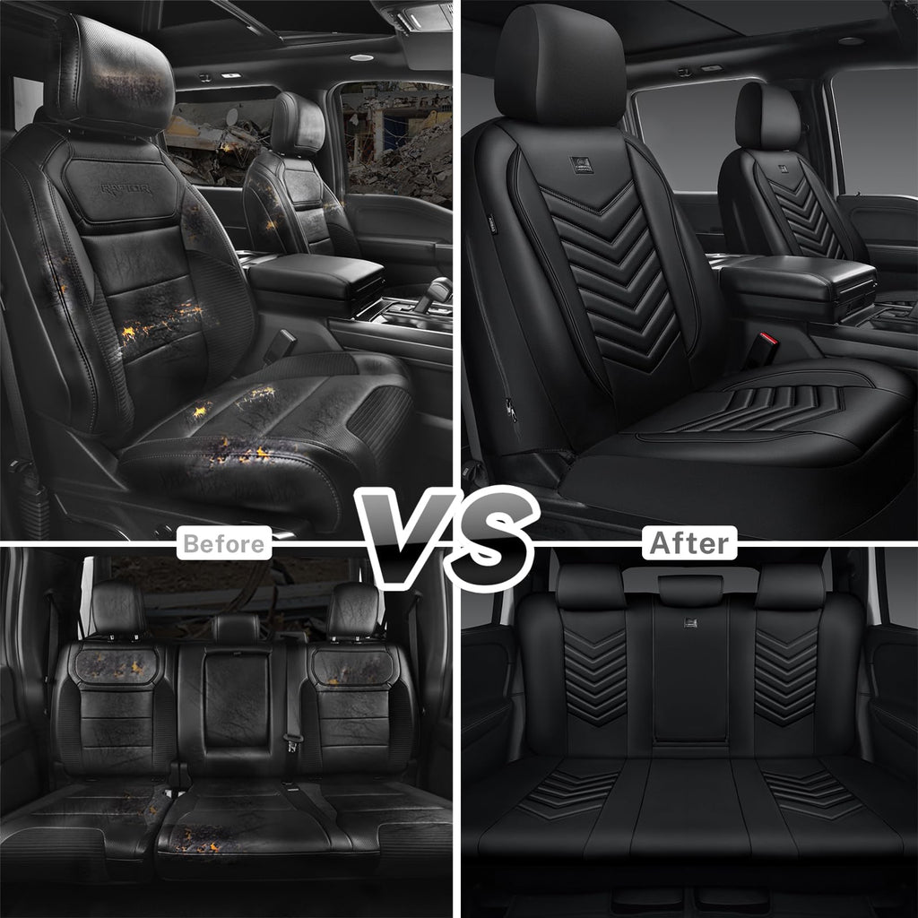 3D Foam Faux Leather Seat Covers Full Set H89774
