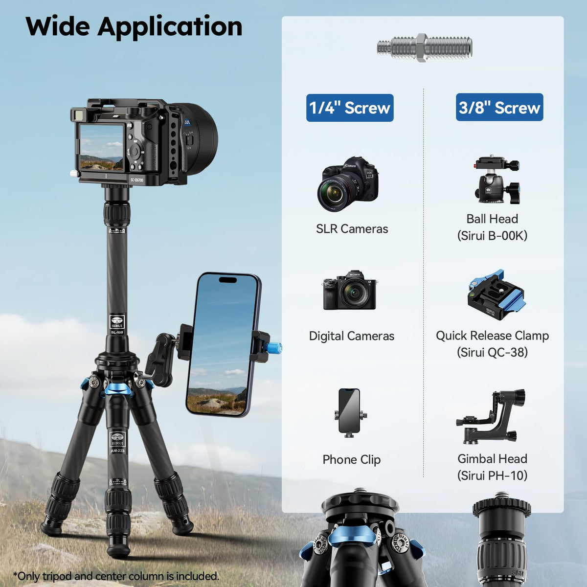 Lightweight Carbon Fiber Mini Travel Tripod B80372