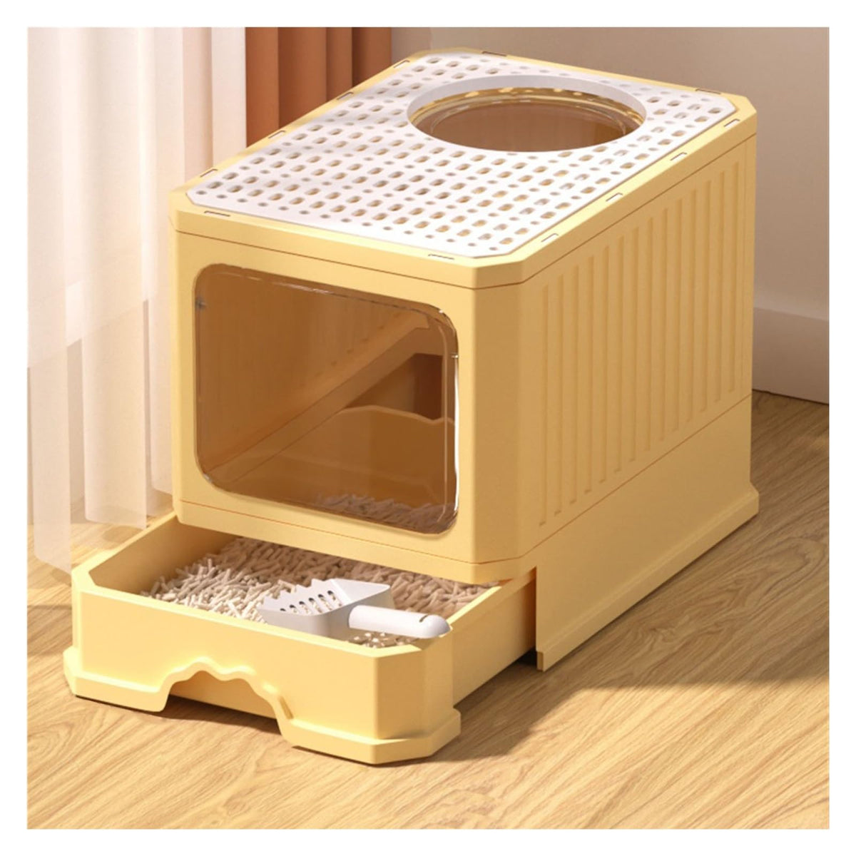 Foldable Covered Cat Litter Box with Scoop D241