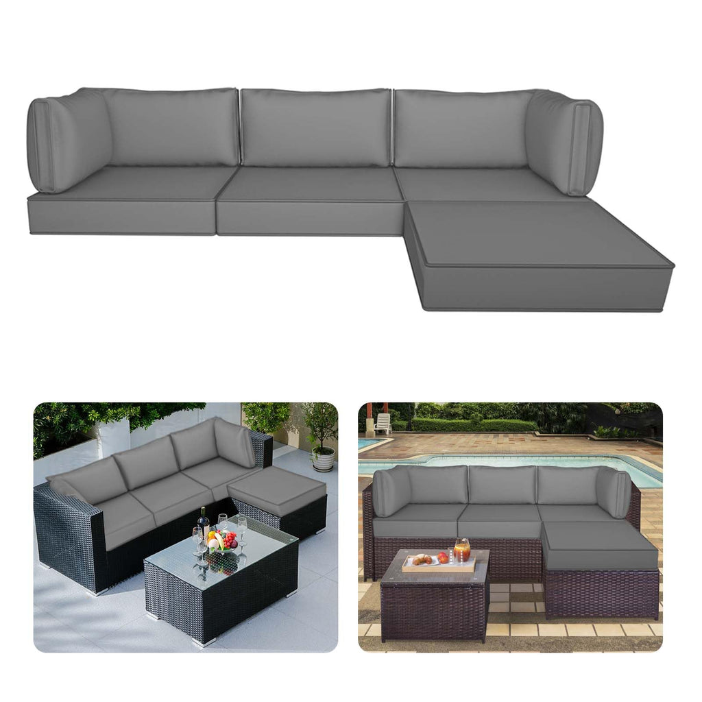 Waterproof Outdoor Couch Cushions 4 Seat Dark Grey V223252
