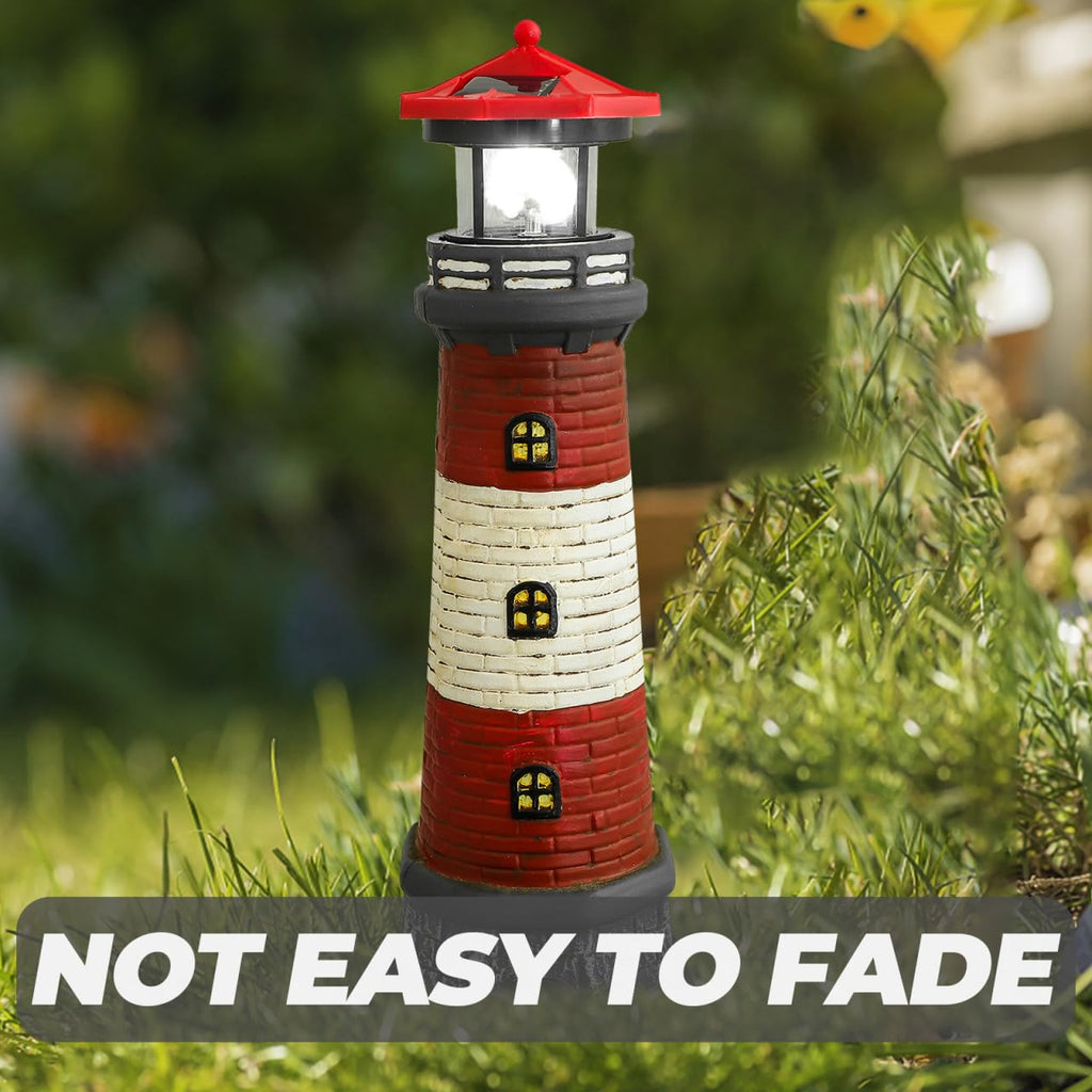 Solar Powered Lighthouse Statue Garden Decor L63819