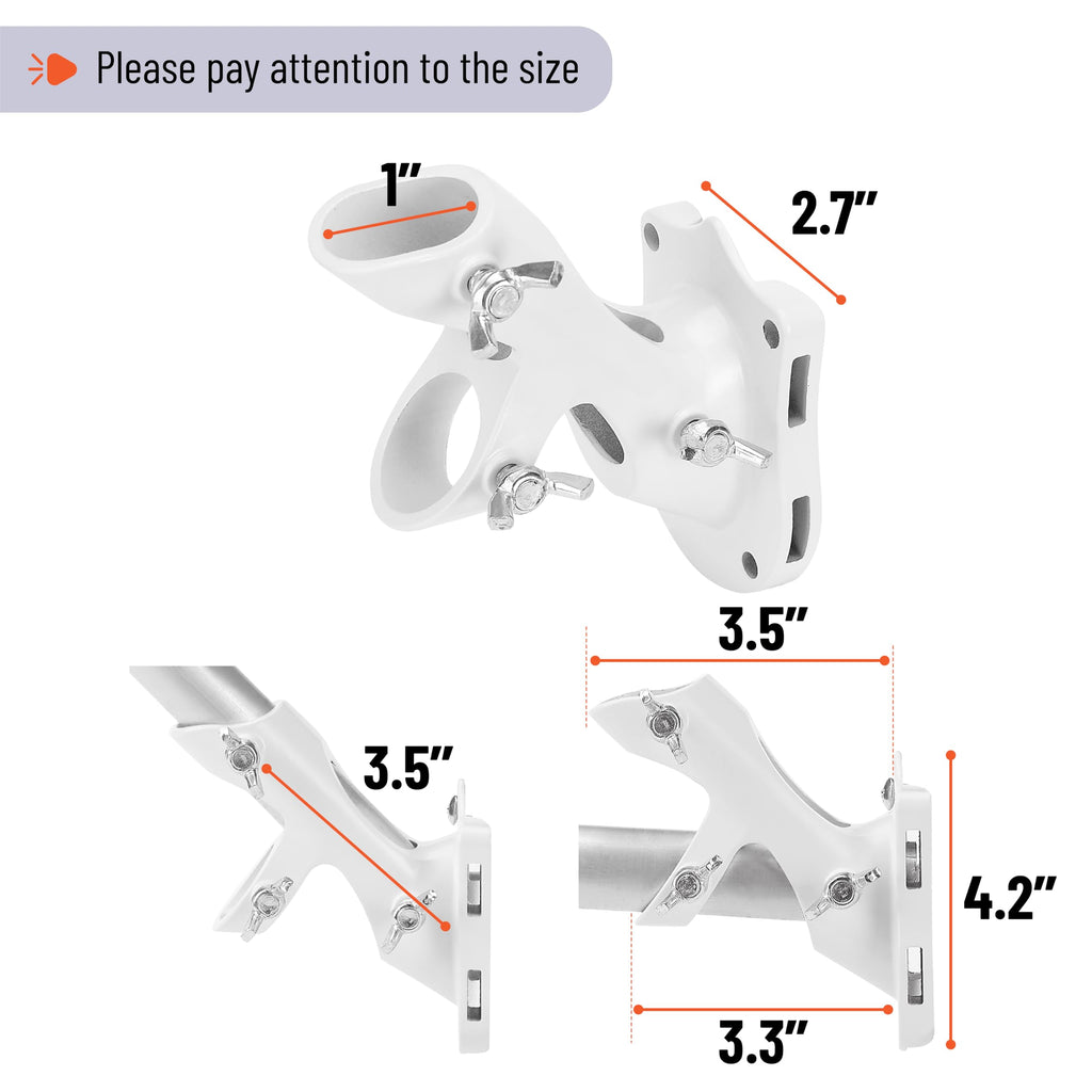 White Adjustable Flag Pole Holder 2 Pack K199557