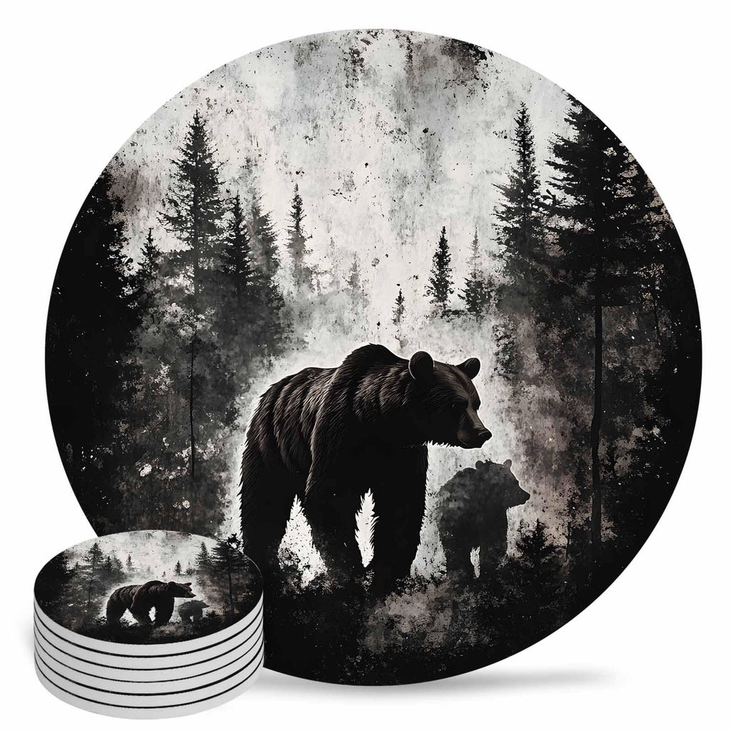 Black Bear Ceramic Coasters Set of 6 X64766