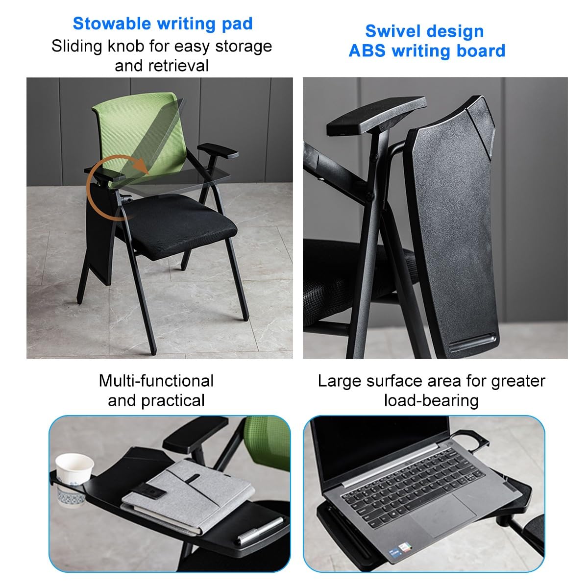 Foldable Mesh Office Chair with Writing Board C6893