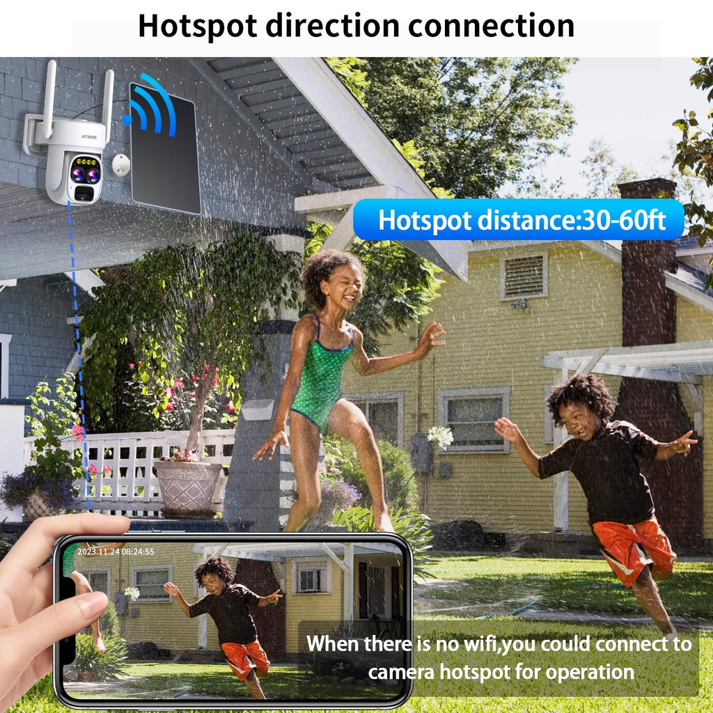 Wireless Solar Security Camera 360 PTZ Dual Lens 10x Zoom 2K F991