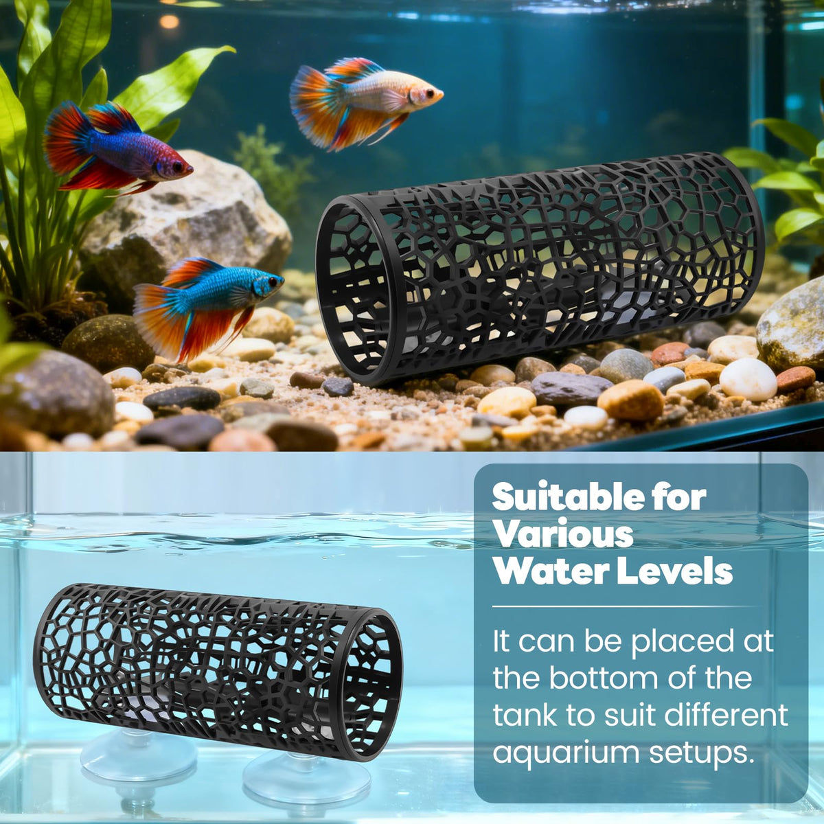 Betta Fish Tunnel Hammock Mirror Floating Ball 2 Training Ring Toys P392166