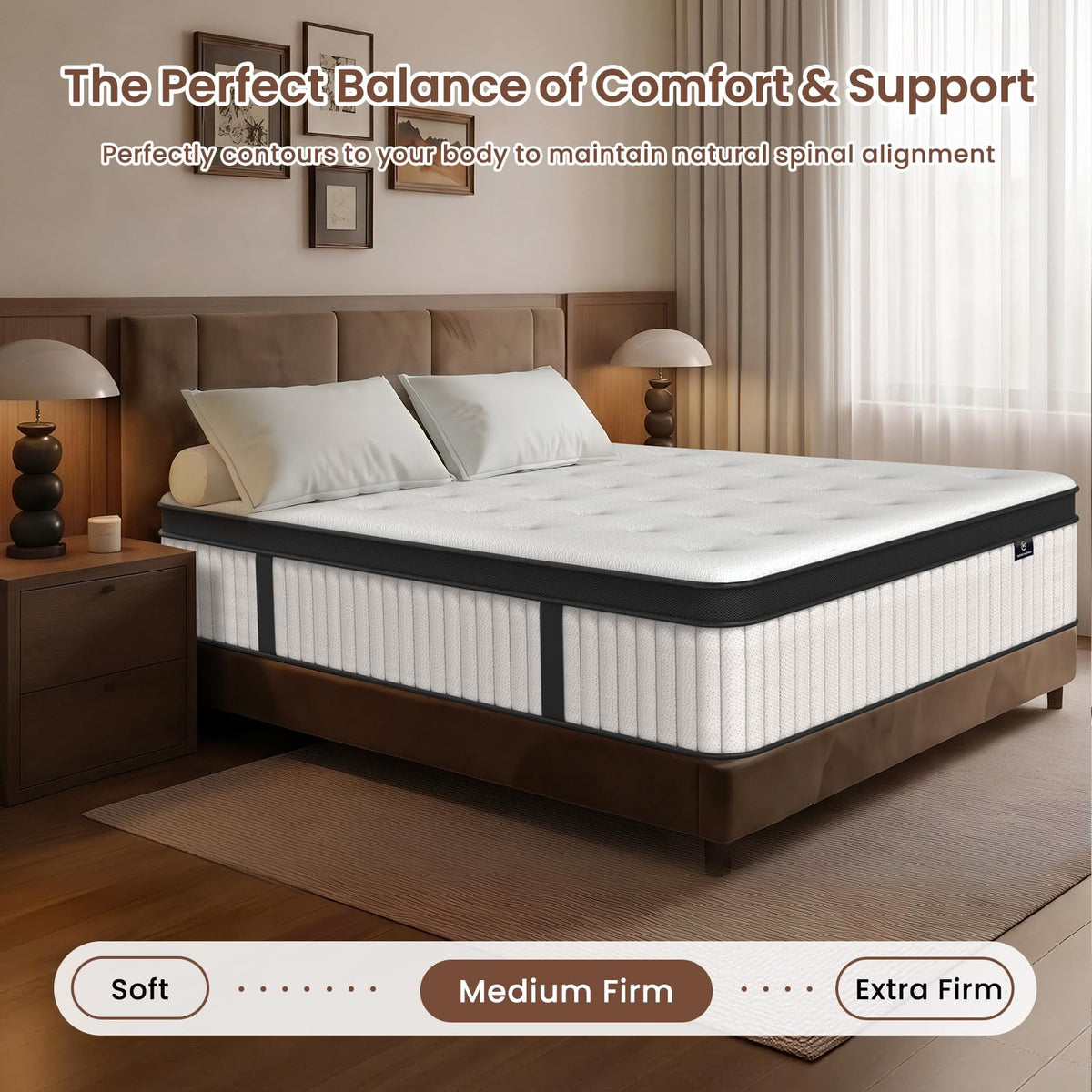 12 Inch Fiberglass Free Hybrid Mattress L931990