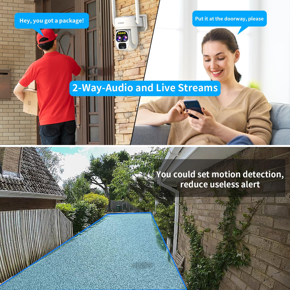 Wireless Solar Security Camera 360 PTZ Dual Lens 10x Zoom 2K F991