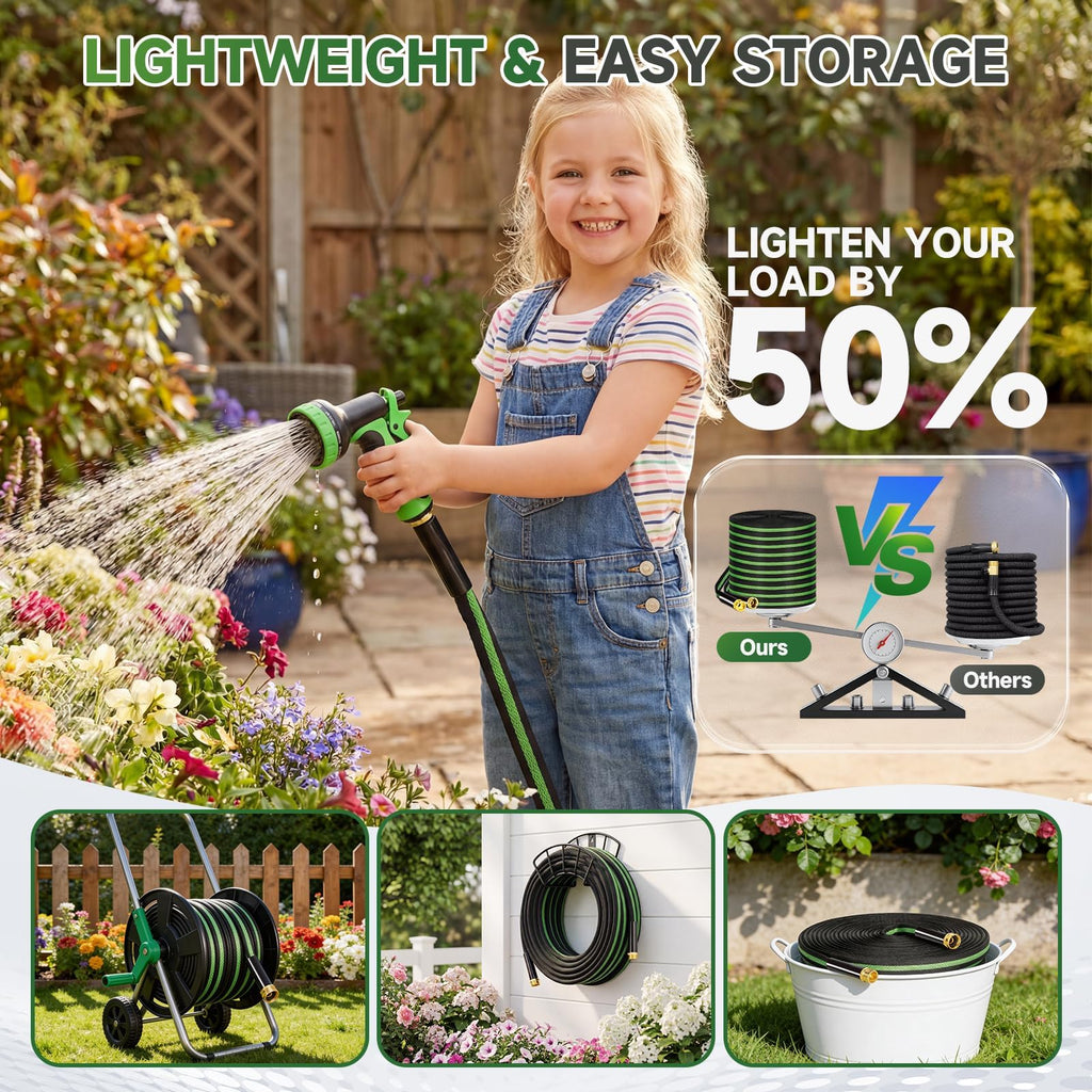 100 ft Flexible Non-Expanding Kink Free Garden Hose X55448