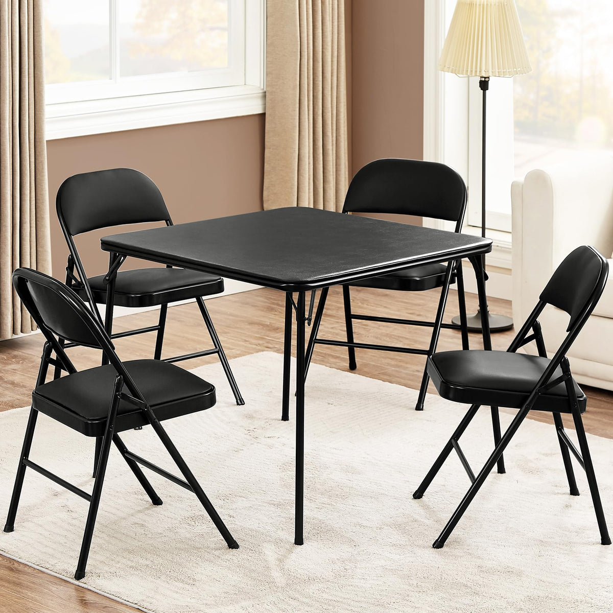 34'' Black Folding Card Table S7037