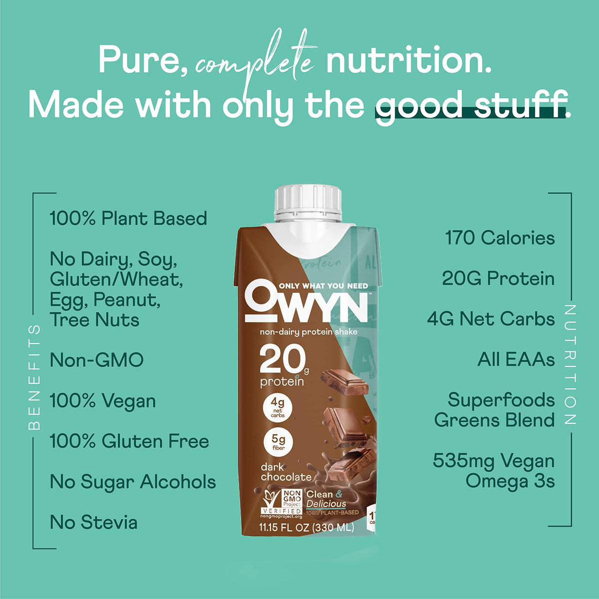 20g Vegan Protein Shake with Prebiotics, 12 Pack I94093