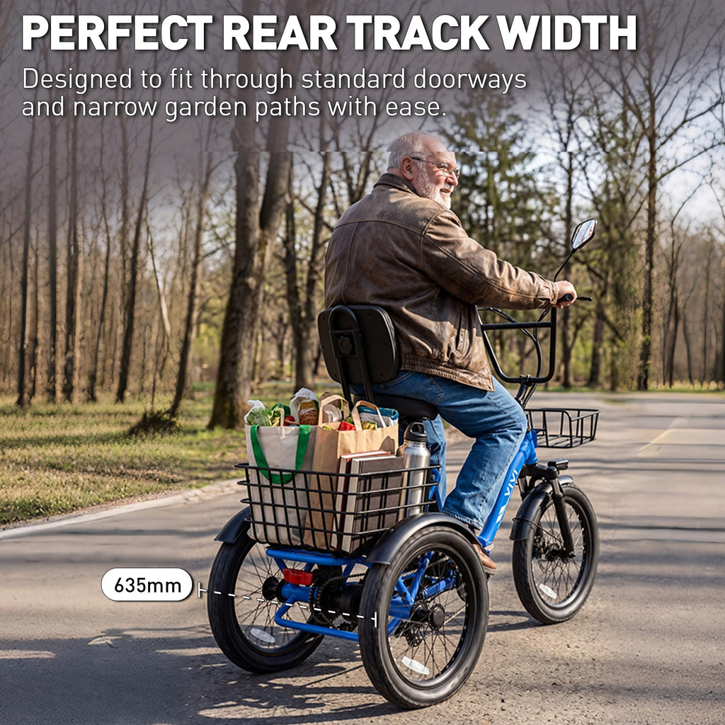 Electric Tricycle for Adults with 2 Basket K398643