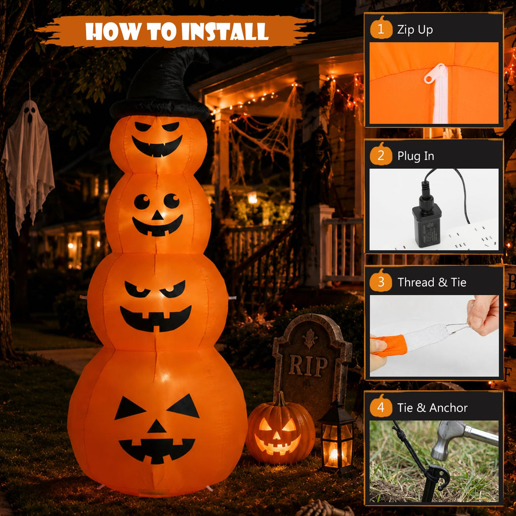 8FT Inflatable Stacked Pumpkins Q11221