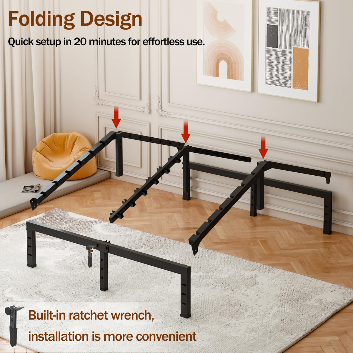 16 Inch Heavy Duty Metal Platform Bed Frame Full Size V7182