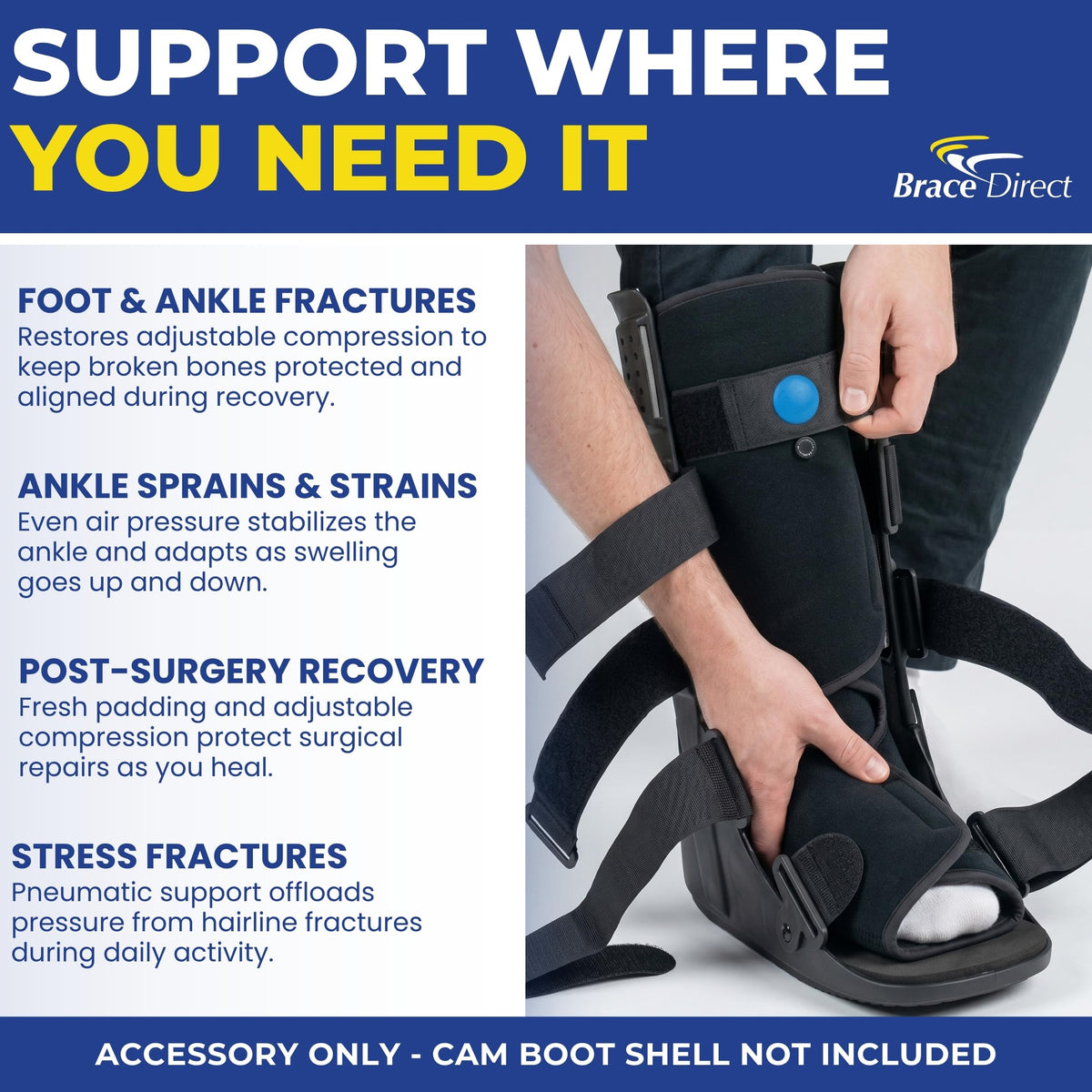 Tall Walking Boot Replacement Liner with Air Pump Bladder C2880