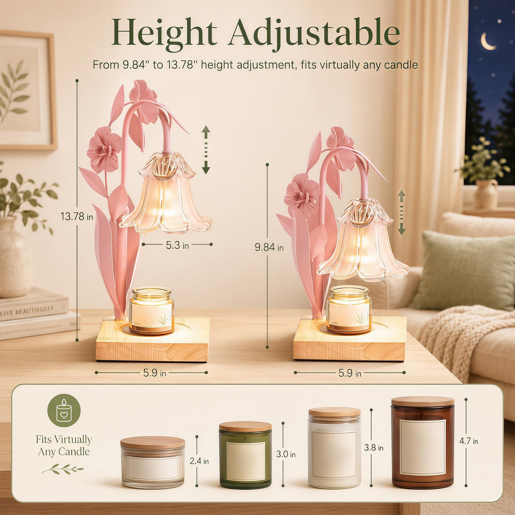 Pink Dimmable Candle Warmer Lamp with Timer D39311