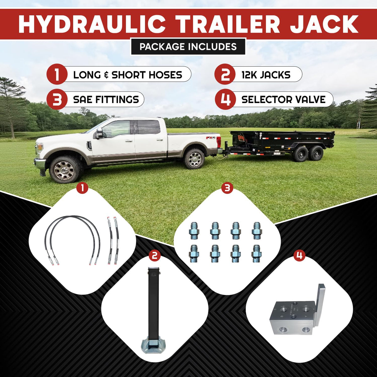 Hydraulic Trailer Jack 12,000 lb Double Acting F781756
