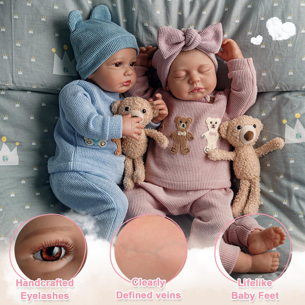 20 Inch Lifelike Reborn Baby Dolls Twins S67681