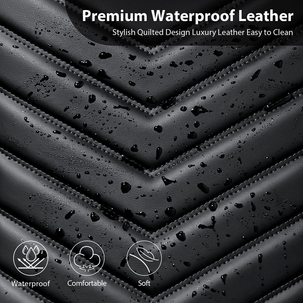 3D Foam Faux Leather Seat Covers Full Set H89774