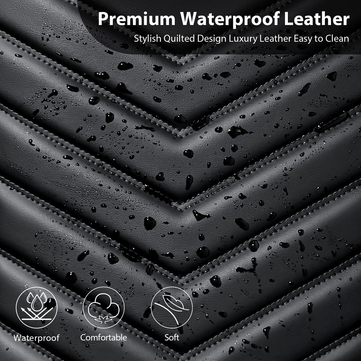3D Foam Faux Leather Seat Covers Full Set H89774