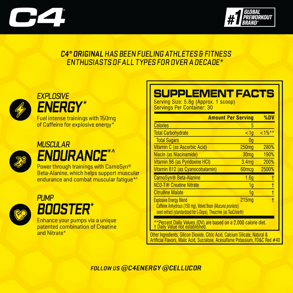 Pre Workout 150mg Caffeine 30 Servings M280965