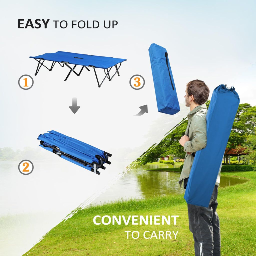 2 Person Folding Camping Cot with Carry Bag S34665
