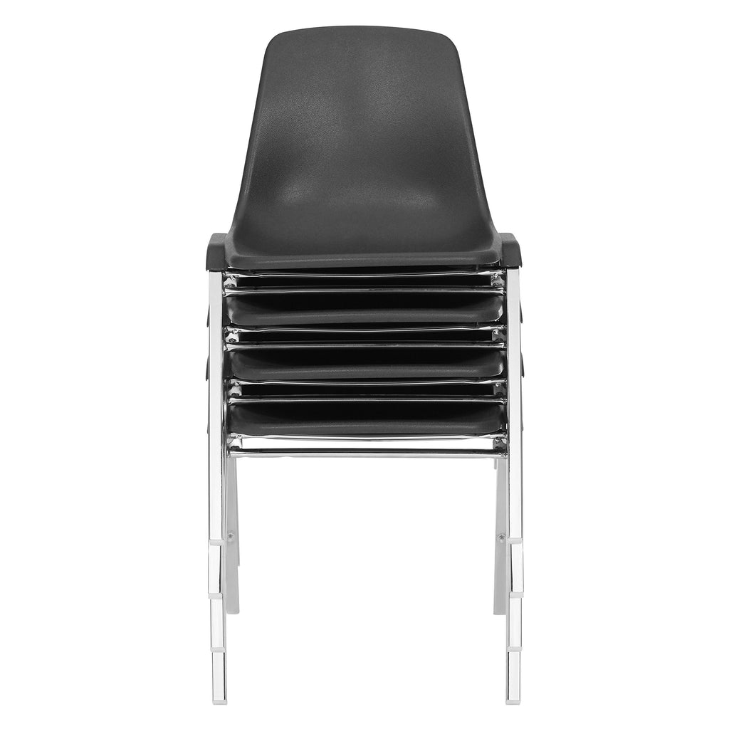 4 Pack Black Poly Shell Stacking Chair R64170