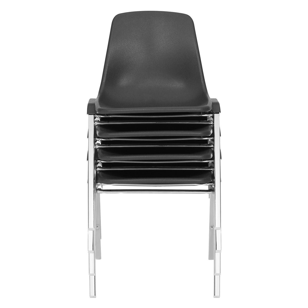 4 Pack Black Poly Shell Stacking Chair R64170