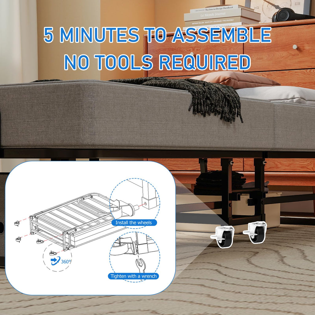 Folding Bed with Mattress F217171