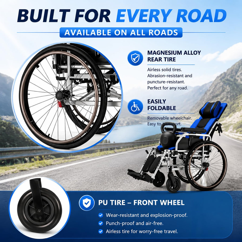 High Back Reclining Wheelchair with Elevating Leg Rests D279130