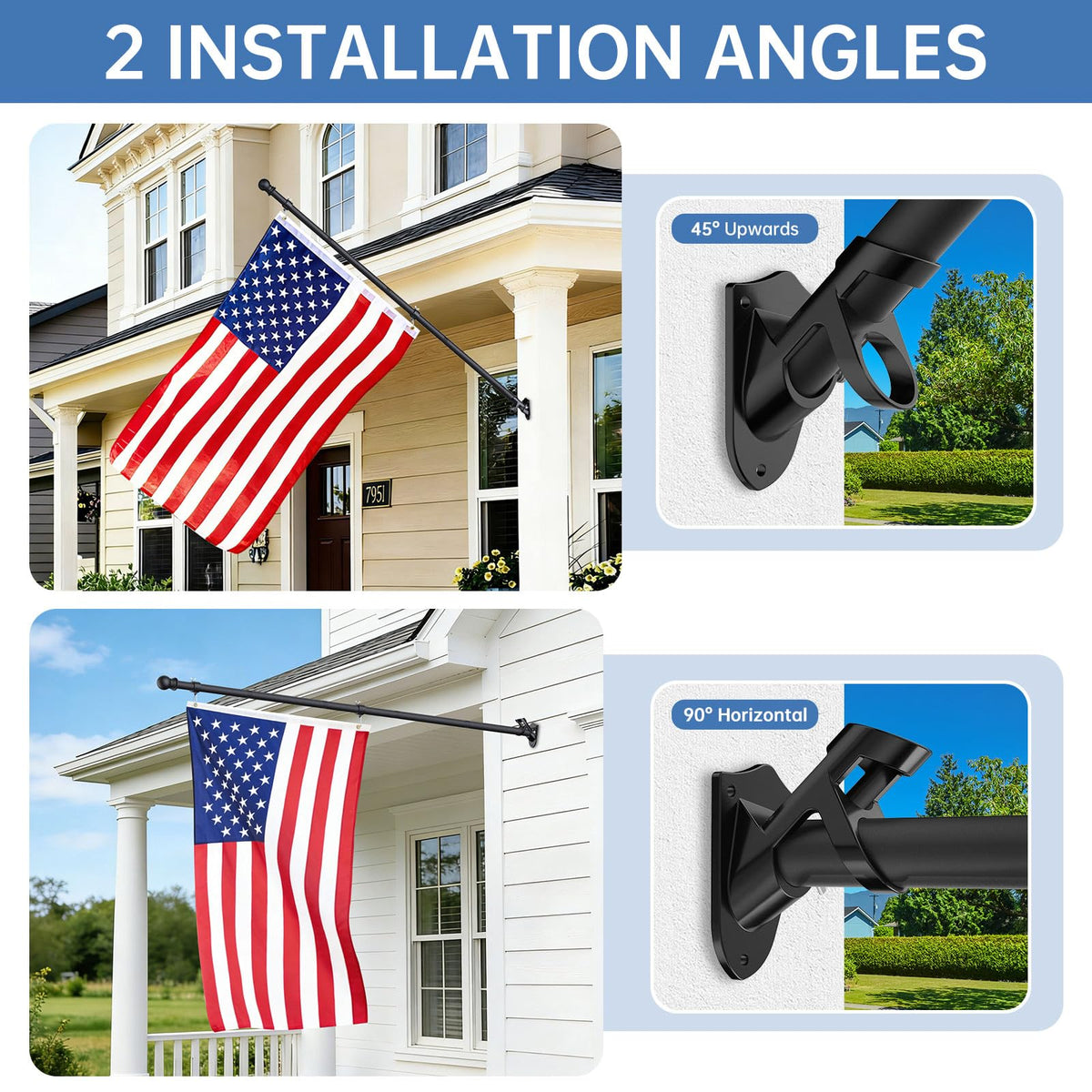 6FT Heavy Duty Tangle Free Steel Flag Pole Kit with 3x5 USA Flag W436