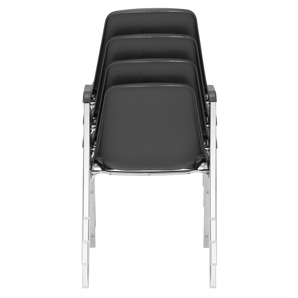 4 Pack Black Poly Shell Stacking Chair R64170