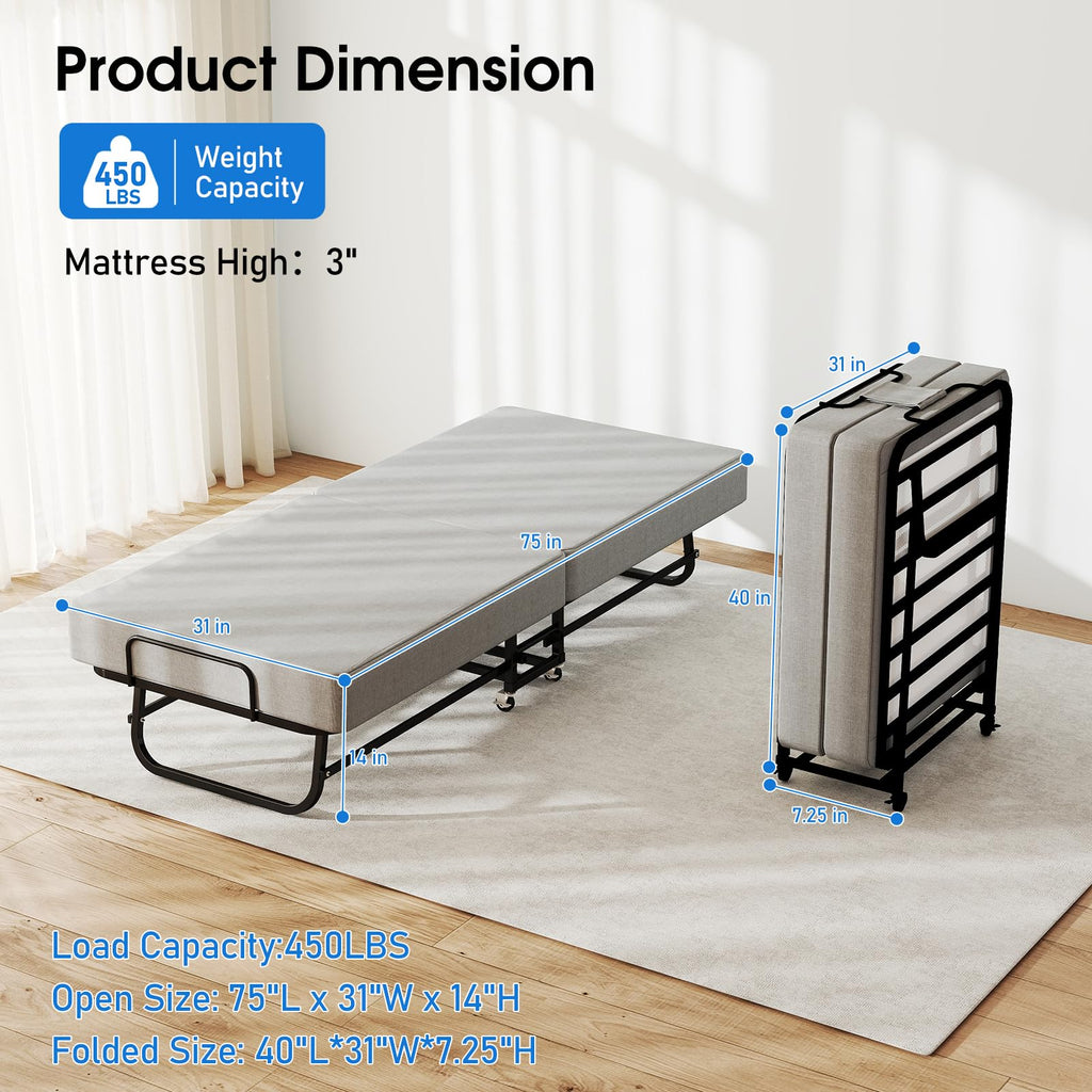 Folding Bed with Mattress F217171