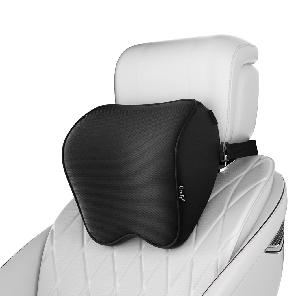 2-Pack Black Car Neck Pillow with Adjustable Strap H638
