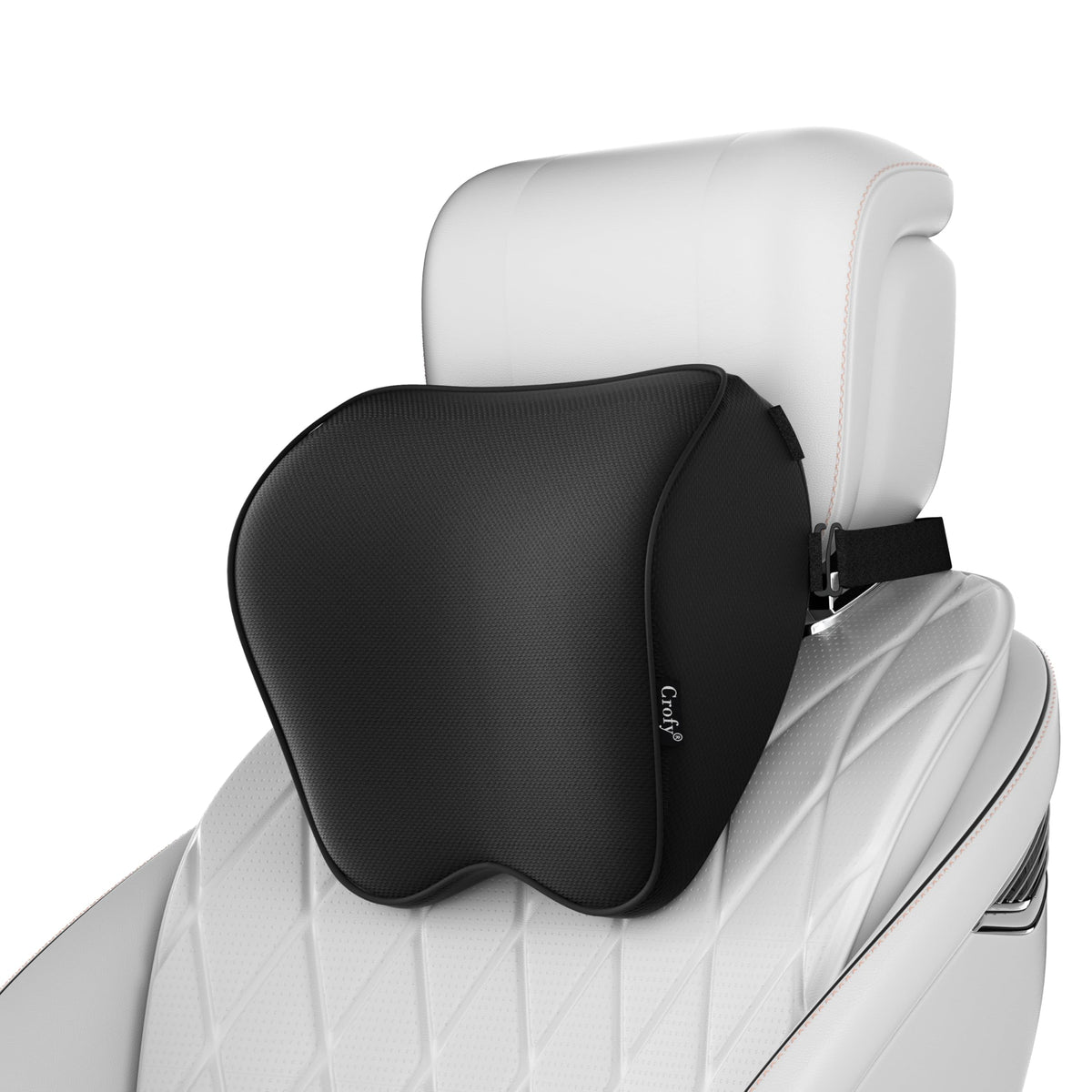 2-Pack Black Car Neck Pillow with Adjustable Strap H638