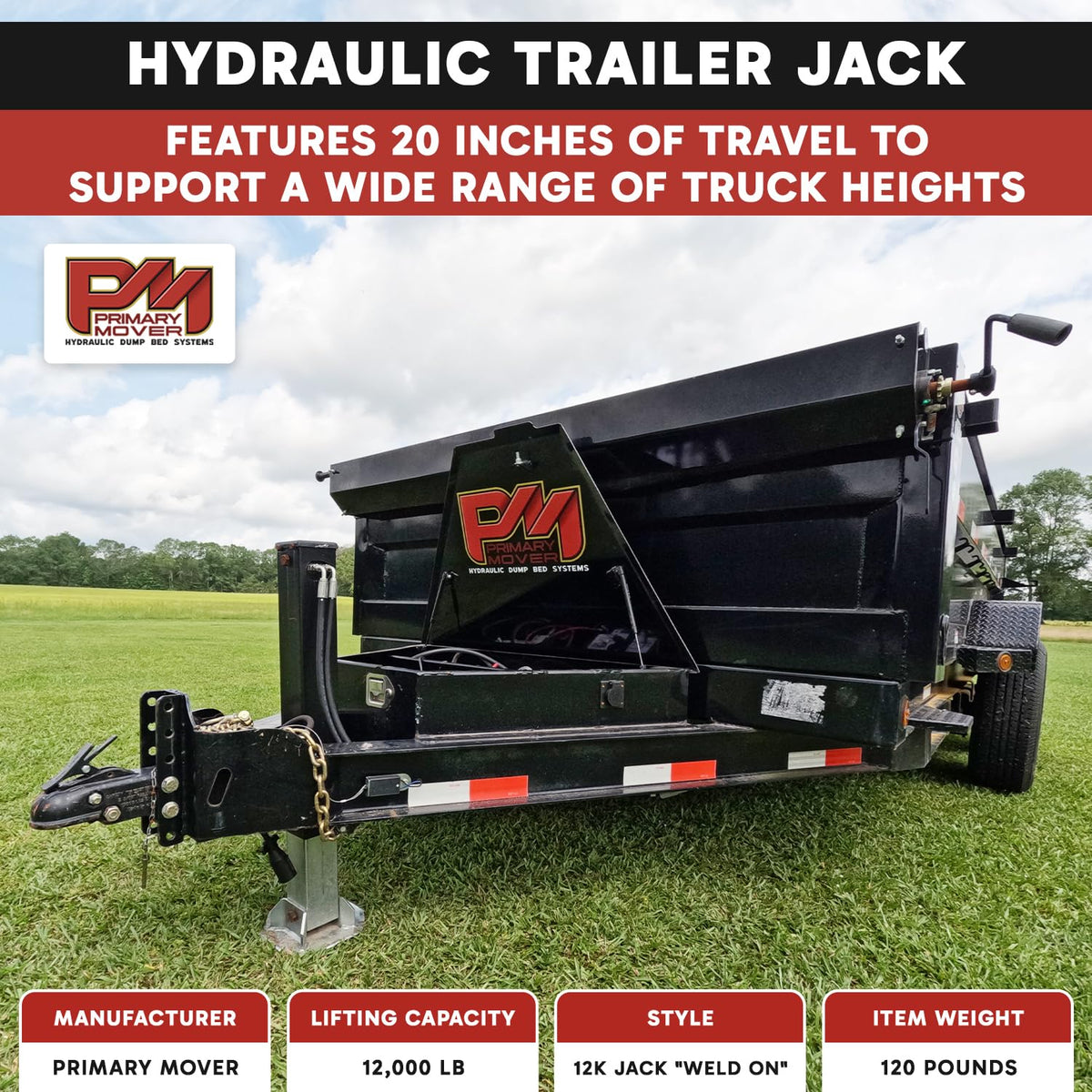 Hydraulic Trailer Jack 12,000 lb Double Acting F781756