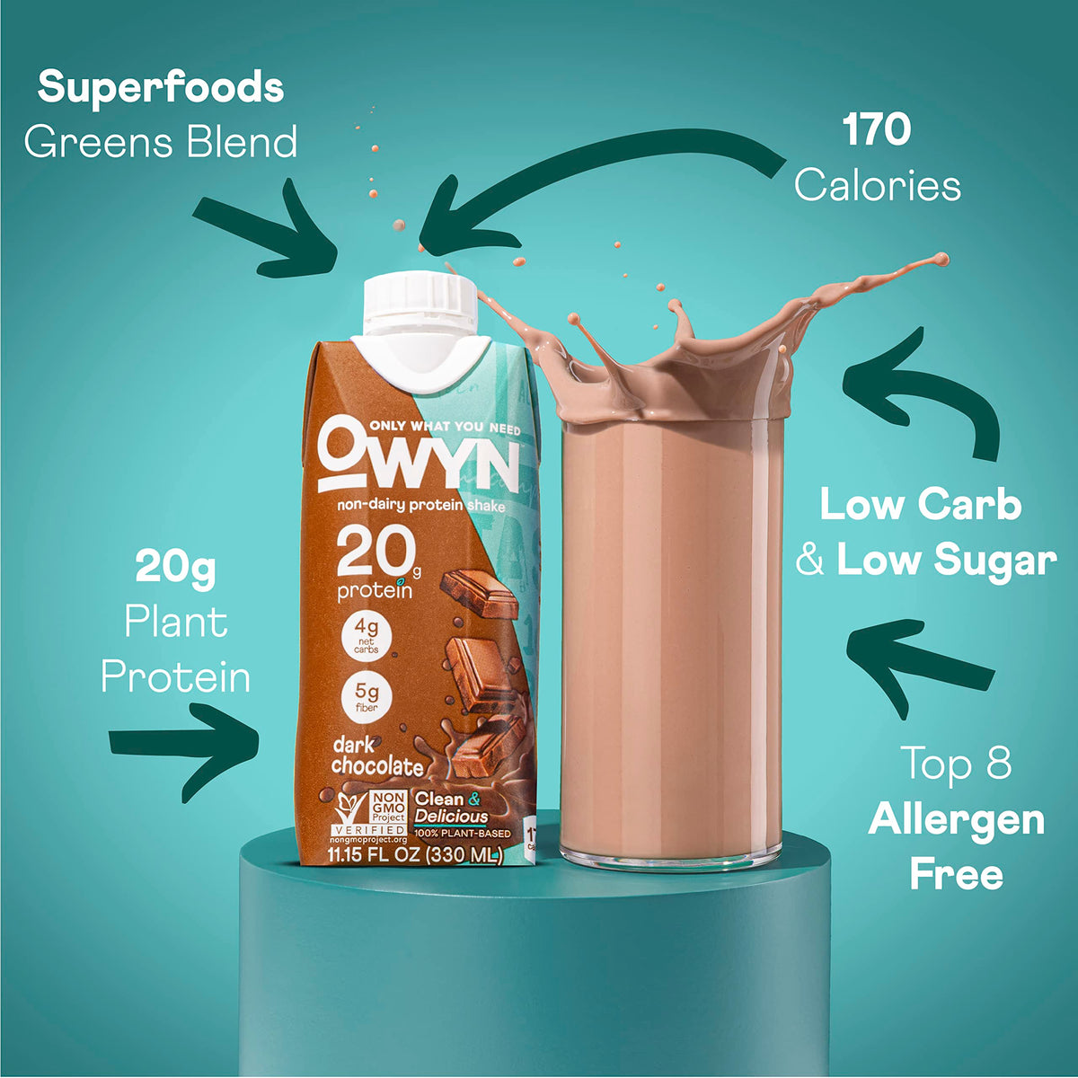 20g Vegan Protein Shake with Prebiotics, 12 Pack I94093
