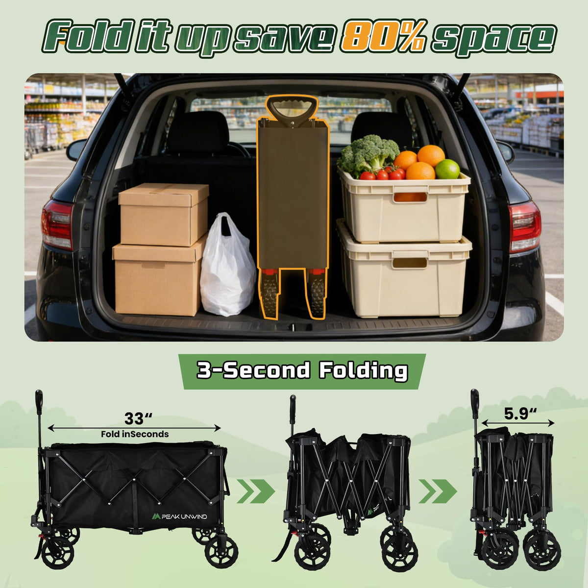 Collapsible Wagon Cart with Wheels S140137