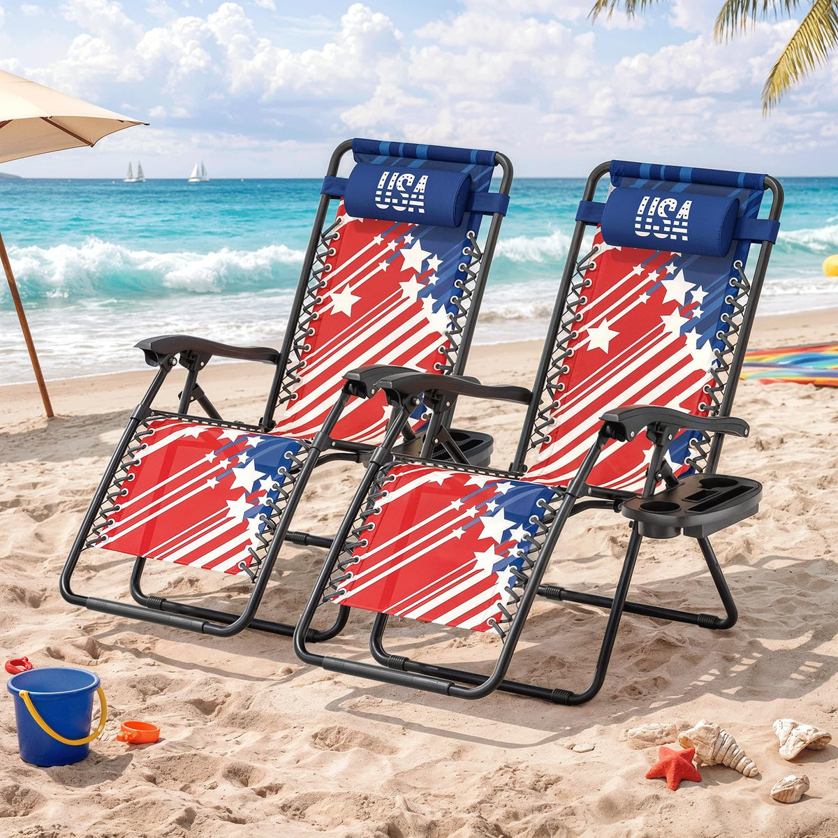 Zero Gravity Reclining Camping Chairs 2 Pack X3888