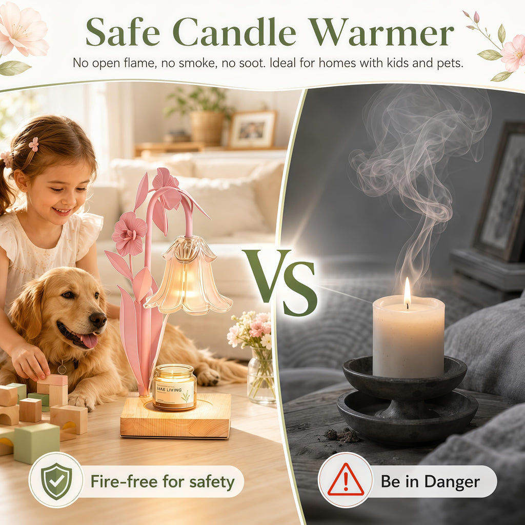 Pink Dimmable Candle Warmer Lamp with Timer D39311