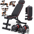 Adjustable Dumbbell Set with Workout Bench O237