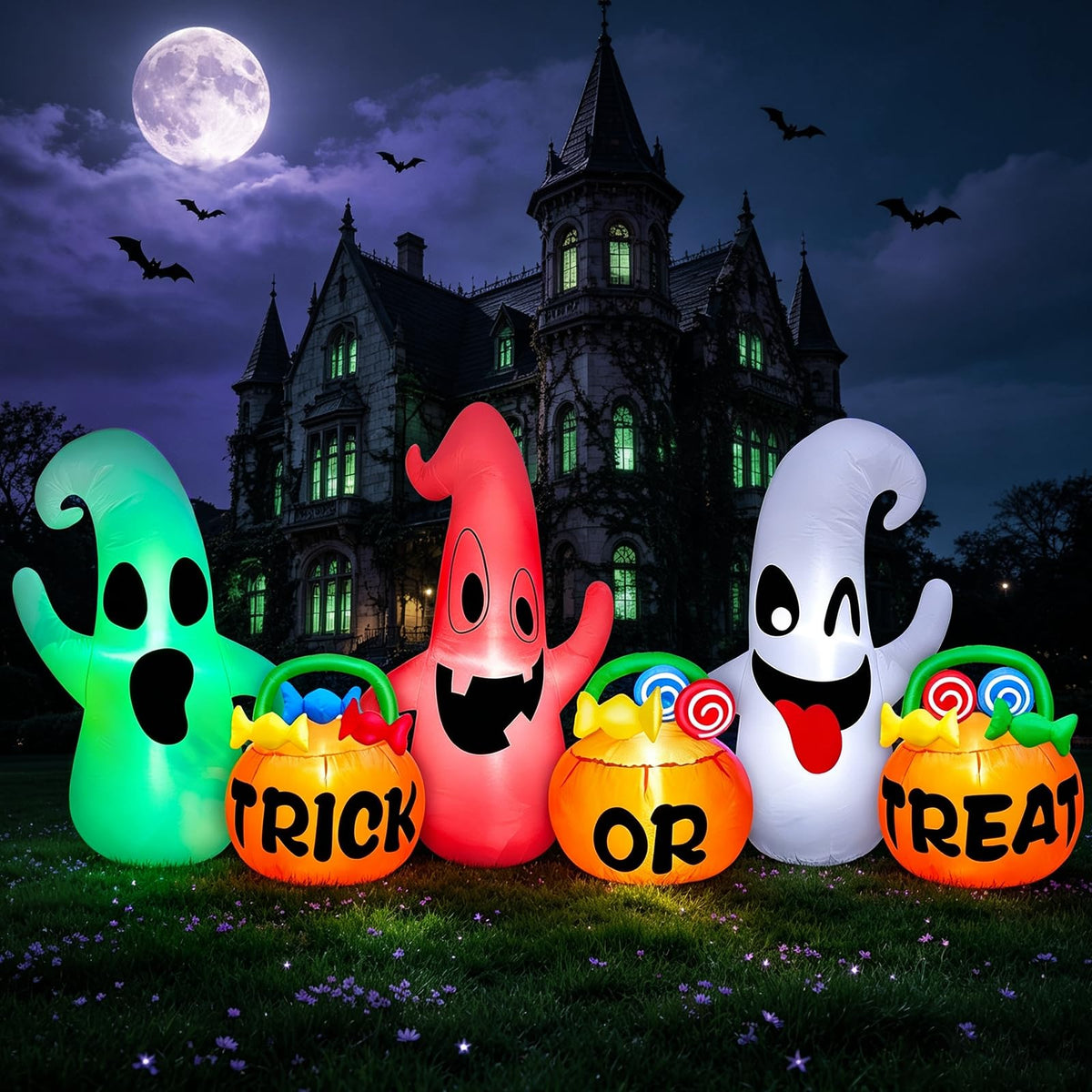 8 Ft Halloween Inflatable Ghosts Decoration X656832