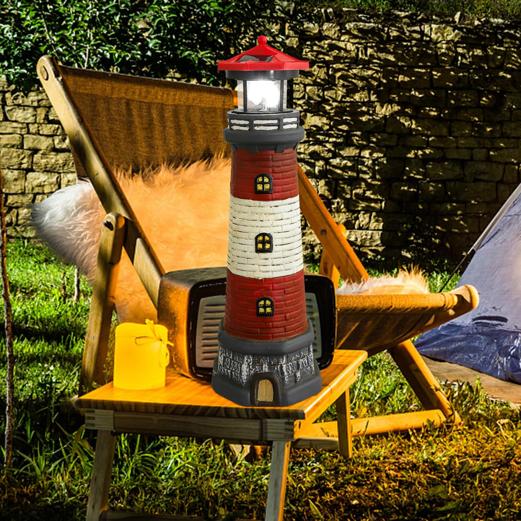 Solar Powered Lighthouse Statue Garden Decor L63819
